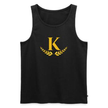 K - Männer Premium Bio Tank Top - Schwarz - Vorne - AI Model Male 178 light (178cm)