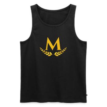 M - Männer Premium Bio Tank Top - Schwarz - Vorne - AI Model Male 178 light (178cm)