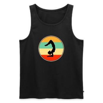 Retro Gymnast Silhouette Sunset Graphic - Men's Premium Organic Tank Top - black - Front - AI Model Male 178 light (178cm)