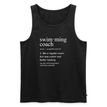 Schwimmtrainer-Definition Lustige Typografie - Männer Premium Bio Tank Top - Schwarz - Vorne - AI Model Male 178 light (178cm)