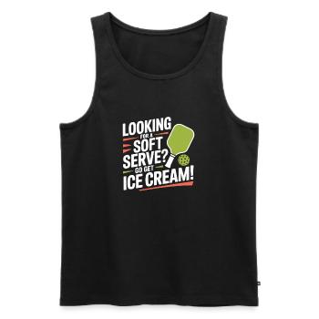 Pickleball Spieler Looking For Soft Serve Dinking - Männer Premium Bio Tank Top - Schwarz - Vorne - AI Model Male 178 light (178cm)