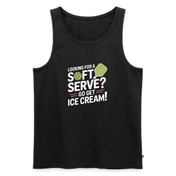 Pickleball Spieler Looking For Soft Serve Dinking - Männer Premium Bio Tank Top - Schwarz - Vorne - AI Model Male 178 light (178cm)