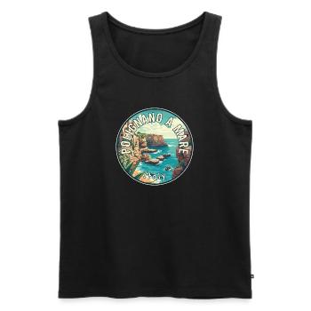 Experience Coastal Splendor Polignano a Mare Italy - Men's Premium Organic Tank Top - black - Front - Michal (187cm)