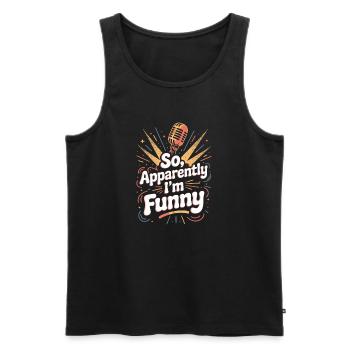 So, apparently I'm funny - Men's Premium Organic Tank Top - black - Front - AI Model Male 178 light (178cm)