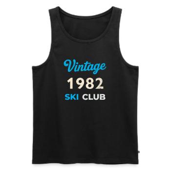 Vintage 1982 – Année de naissance rétro du Ski Club - Débardeur bio Premium Homme - noir - Devant - Michal (187cm)