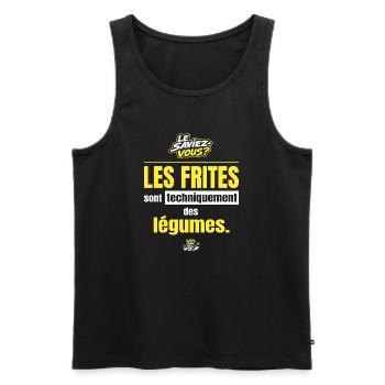 Les frites sont techniquement des légumes - Débardeur bio Premium Homme - noir - Devant - Michal (187cm)