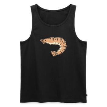 Pastel shrimp cartoon stripe tiger - Men's Premium Organic Tank Top - black - Front - AI Model Male 178 light (178cm)