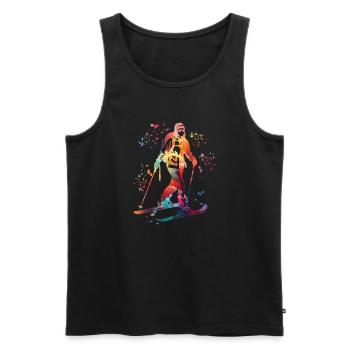 Alpine skier Winter sports Ski touring - Men's Premium Organic Tank Top - black - Front - Michal (187cm)