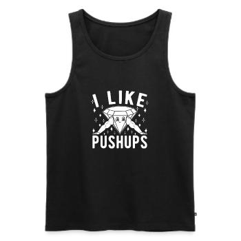 Gym Junkies I Like Pushups Calisthenics Fitness - Men's Premium Organic Tank Top - black - Front - AI Model Male 178 light (178cm)