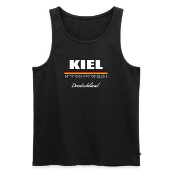 Kiel - Männer Premium Bio Tank Top - Schwarz - Vorne - Michal (187cm)