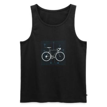 Conception vintage de cyclistes de Bicycle Blueprint - Débardeur bio Premium Homme - noir - Devant - AI Model Male 178 light (178cm)