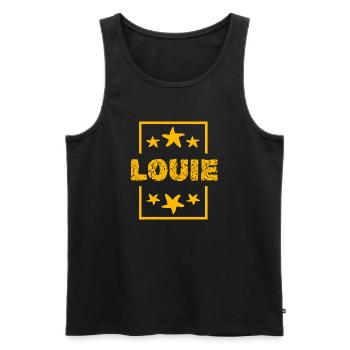 Geschenk für Louie - Männer Premium Bio Tank Top - Schwarz - Vorne - AI Model Male 178 light (178cm)