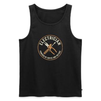 Electrician Coffee Voltage - Men's Premium Organic Tank Top - black - Front - Michal (187cm)
