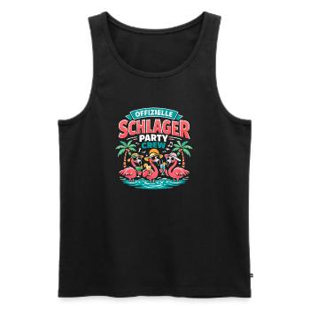 Schlager Party Crew Flamingo Offiziell - Männer Premium Bio Tank Top - Schwarz - Vorne - Michal (187cm)