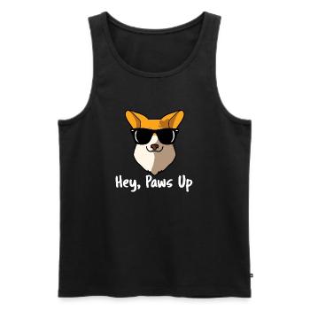 Hey Paws Up Pembroke walisischer Corgi-Hund Design - Männer Premium Bio Tank Top - Schwarz - Vorne - AI Model Male 178 light (178cm)