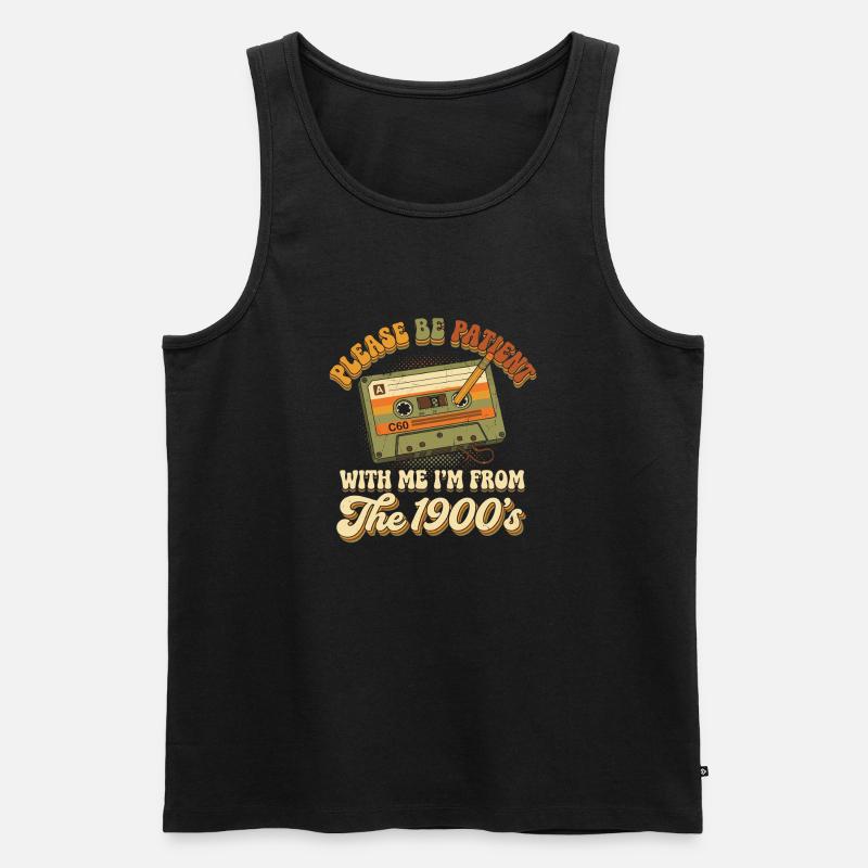 Geduld mit mir 1900er Kassette - Männer Premium Bio Tank Top - Schwarz