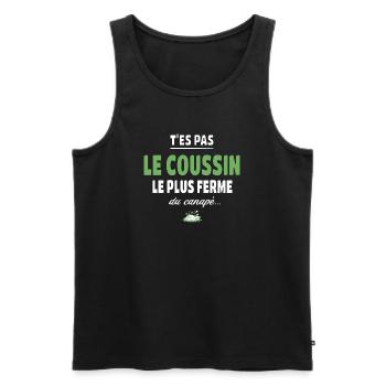 T’es pas le coussin le plus ferme du canapé vanne - Débardeur bio Premium Homme - noir - Devant - Michal (187cm)