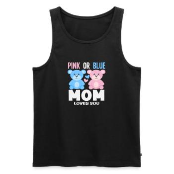 Maman rose ou bleue t’aime - Débardeur bio Premium Homme - noir - Devant - Michal (187cm)