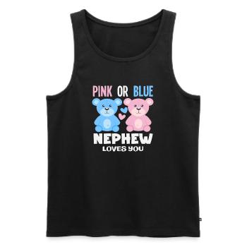 Pink Or Blue Nephew Loves You - Men's Premium Organic Tank Top - black - Front - AI Model Male 178 light (178cm)