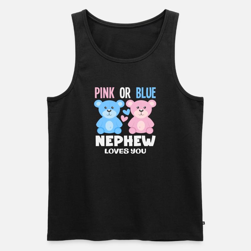 Pink Oder Blau Neffe Liebt Dich - Männer Premium Bio Tank Top - Schwarz