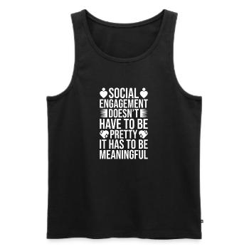 Citation d’un travailleur social doit avoir un sens social - Débardeur bio Premium Homme - noir - Devant - Michal (187cm)