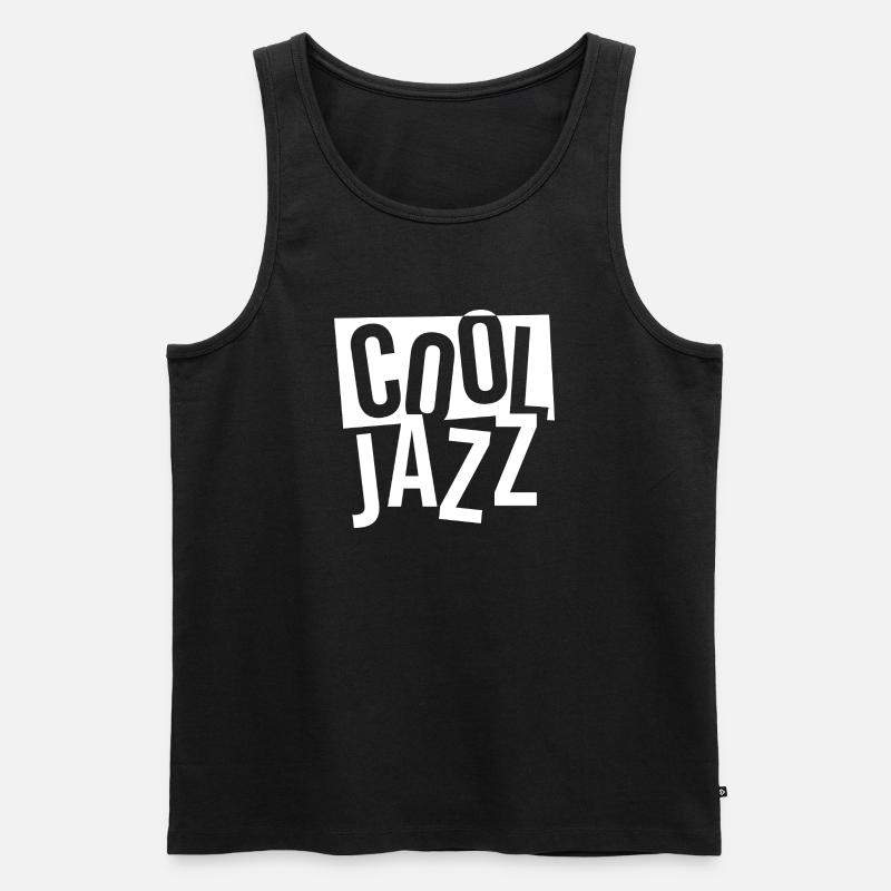 Bold Jazz Typografie-Stapel - Männer Premium Bio Tank Top - Schwarz