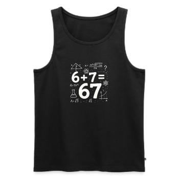 Six Seven 67 Meme 6+7=67 Italian Brainrot Humor - Men's Premium Organic Tank Top - black - Front - Michal (187cm)