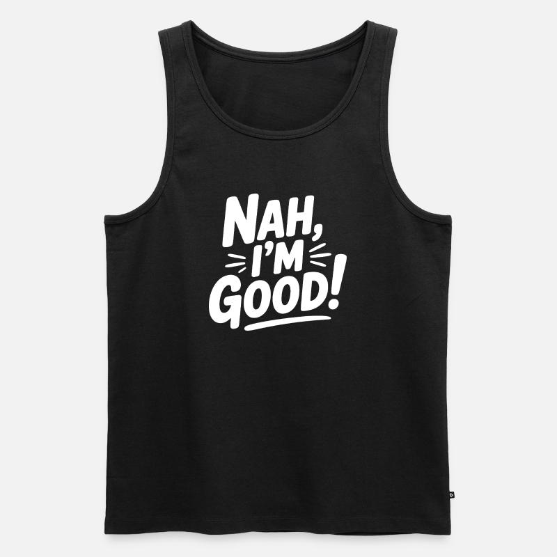 Nein, mir geht's gut! - Männer Premium Bio Tank Top - Schwarz