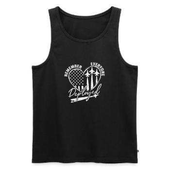 Remember Everyone Deployed RED Friday Troops - Men's Premium Organic Tank Top - black - Front - AI Model Male 178 light (178cm)