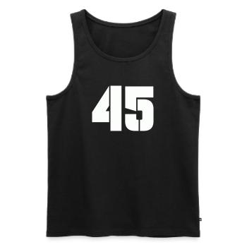 45 - Men's Premium Organic Tank Top - black - Front - AI Model Male 178 light (178cm)