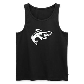 Stilisierter Hai-Kopf - Männer Premium Bio Tank Top - Schwarz - Vorne - Michal (187cm)