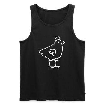Minimalist chicken line drawing - Men's Premium Organic Tank Top - black - Front - Michal (187cm)