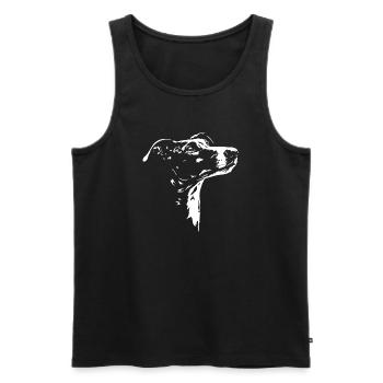 Galgo Espanol Silhouette Galga Greyhounds Wilsigns - Men's Premium Organic Tank Top - black - Front - AI Model Male 178 light (178cm)