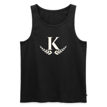 K - Männer Premium Bio Tank Top - Schwarz - Vorne - AI Model Male 178 light (178cm)