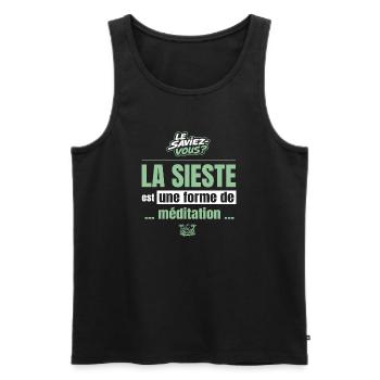 La sieste est une forme de méditation – humour - Débardeur bio Premium Homme - noir - Devant - Michal (187cm)