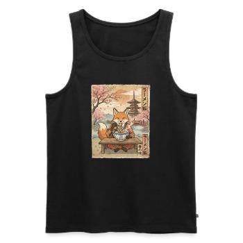 Fuchs Ramen Japanischer Vintage Stil - Männer Premium Bio Tank Top - Schwarz - Vorne - AI Model Male 178 light (178cm)
