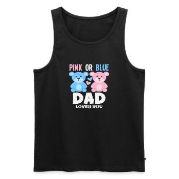 Pink Or Blue Dad Loves You - Men's Premium Organic Tank Top - black - Front - AI Model Male 178 light (178cm)