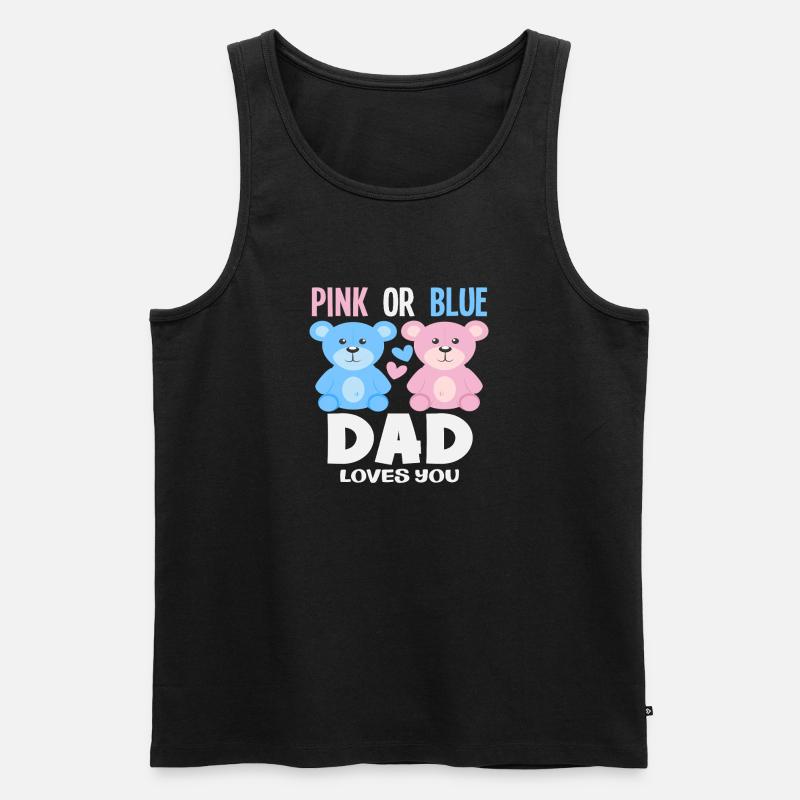 Pink Oder Blau Papa Liebt Dich - Männer Premium Bio Tank Top - Schwarz