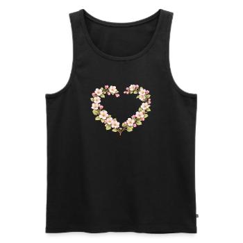 Motif printemps pour cœur en fleurs de pommier - Débardeur bio Premium Homme - noir - Devant - AI Model Male 178 light (178cm)