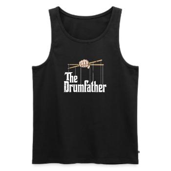 The DrumFather, conception pour batteurs et groupes de musique - Débardeur bio Premium Homme - noir - Devant - AI Model Male 178 light (178cm)