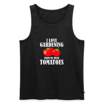 I Love Gardening Head Tomatoes  - Men's Premium Organic Tank Top - black - Front - AI Model Male 178 light (178cm)