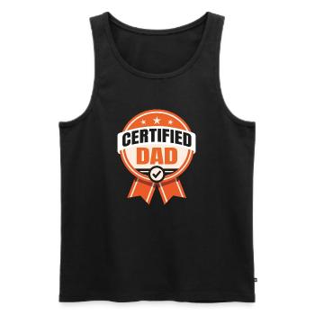 Papa certifié - Drôle de père design - Débardeur bio Premium Homme - noir - Devant - Michal (187cm)