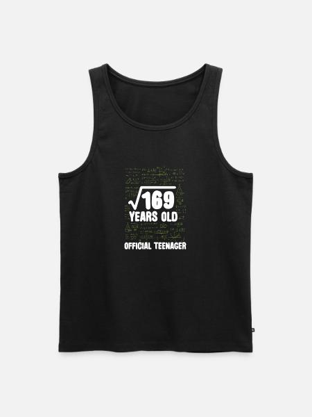 Math 13th Birthday Root 169 Teenager - Men's Premium Organic Tank Top - black