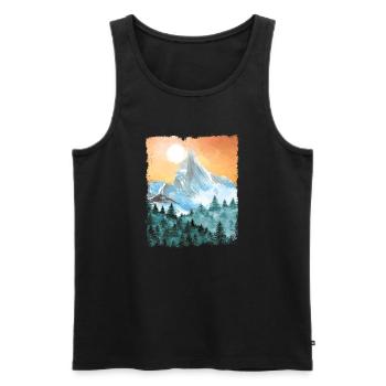 Hiking Mountains Hike Vintage - Men's Premium Organic Tank Top - black - Front - Michal (187cm)