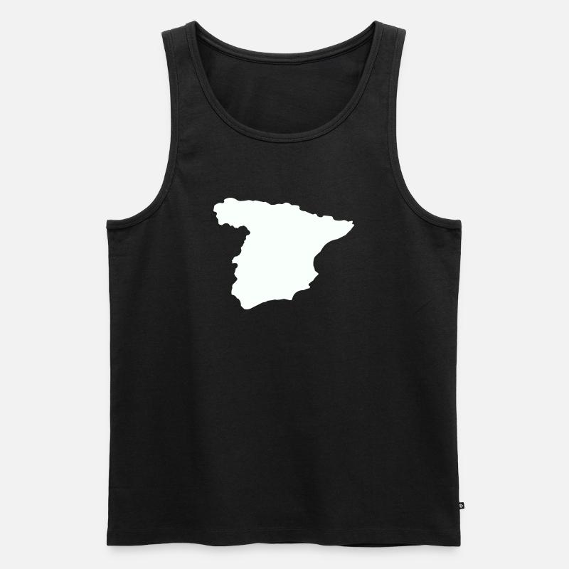 Spanienkarten Silhouettedesign - Männer Premium Bio Tank Top - Schwarz