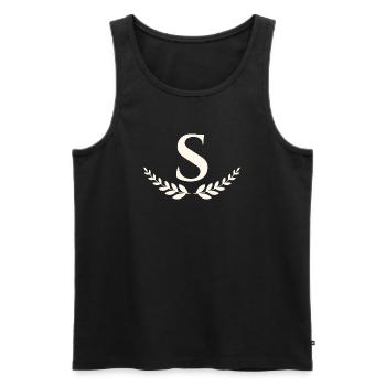 S - Männer Premium Bio Tank Top - Schwarz - Vorne - AI Model Male 178 light (178cm)