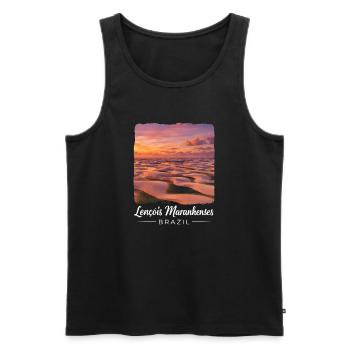 Lençóis Maranhenses Brasilien - Männer Premium Bio Tank Top - Schwarz - Vorne - AI Model Male 178 light (178cm)
