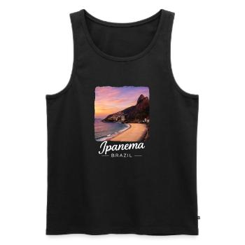 Ipanema, Brazil - Men's Premium Organic Tank Top - black - Front - AI Model Male 178 light (178cm)