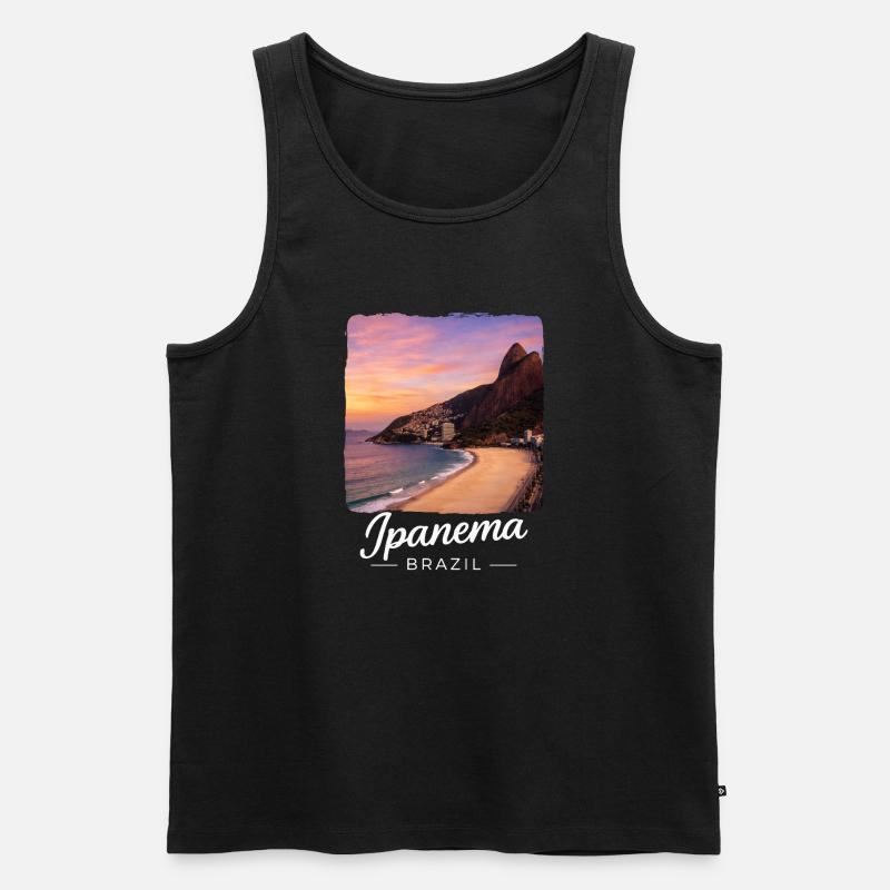 Ipanema Brasilien - Männer Premium Bio Tank Top - Schwarz