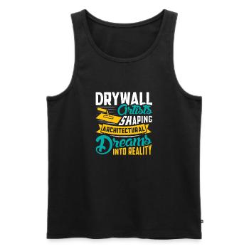 Drywall Drywall Builder Drywall Fitter - Men's Premium Organic Tank Top - black - Front - AI Model Male 178 light (178cm)